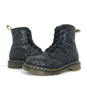 Dr Martens Black Chunky Glitter 1460 Farrah Ankle Boots Women’s 5 Shoes